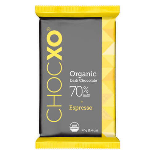 Picture of ChocXO Organic 70% Dark Chocolate + Espresso, 150 Pieces (6g. each)