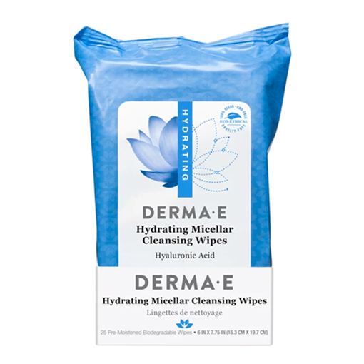 Picture of DERMA E Hydrating Micellar Cleansing Wipes, 25 Wipes