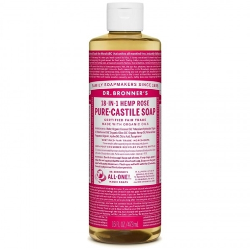 Picture of Dr. Bronner Pure-Castile Liquid Soap, Rose 473ml