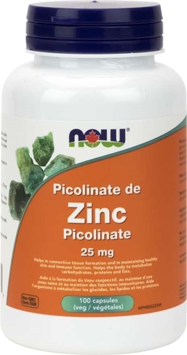 Picture of NOW Foods Zinc Picolinate 25mg, 100vcap