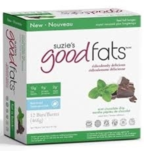 Picture of Suzie's Good Fats Company Mint Chocolate Chip Snack Bar, 12x39g